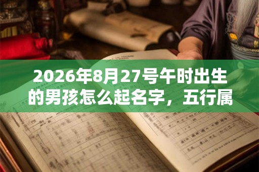 2026年8月27号午时出生的男孩怎么起名字，五行属什么
