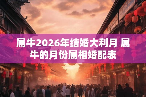属牛2026年结婚大利月 属牛的月份属相婚配表