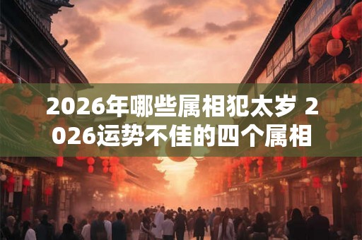 2026年哪些属相犯太岁 2026运势不佳的四个属相 2026年哪些属相犯太岁 2026运势不佳的四个属相