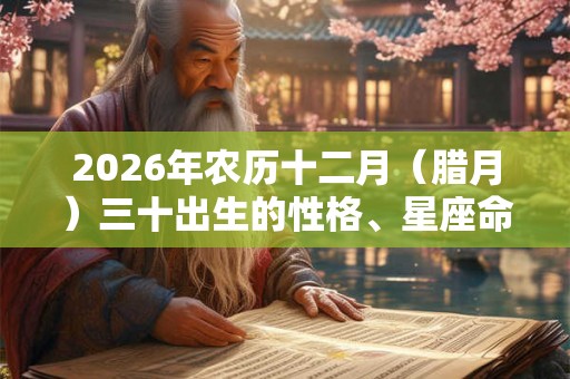 2026年农历十二月（腊月）三十出生的性格、星座命理详解！除夕生好吗？