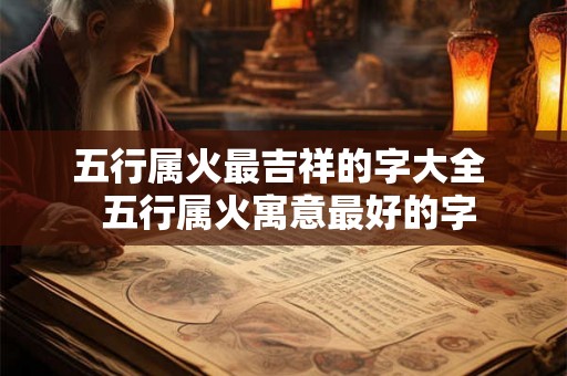 五行属火最吉祥的字大全  五行属火寓意最好的字