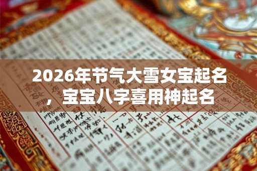 2026年节气大雪女宝起名，宝宝八字喜用神起名