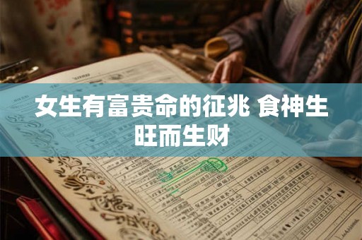 女生有富贵命的征兆 食神生旺而生财
