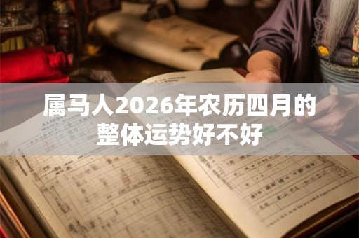 属马人2026年农历四月的整体运势好不好 属马人2026年农历四月的整体运势好不好