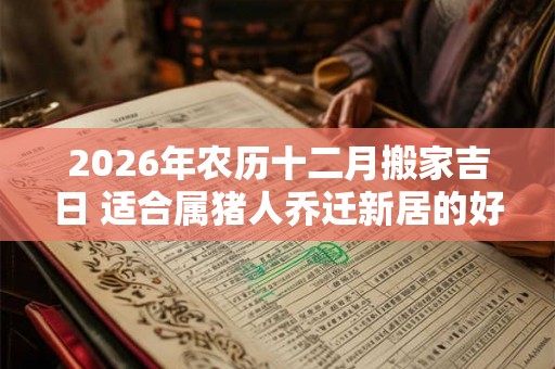 2026年农历十二月搬家吉日 适合属猪人乔迁新居的好日子