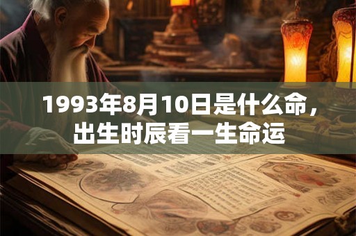 1993年8月10日是什么命，出生时辰看一生命运