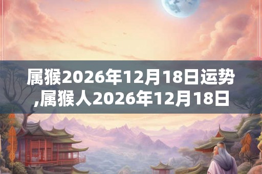 属猴2026年12月18日运势,属猴人2026年12月18日财运,生肖猴2026年12月18日运势
