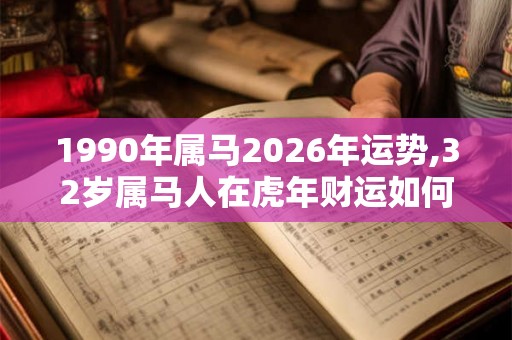 1990年属马2026年运势,32岁属马人在虎年财运如何