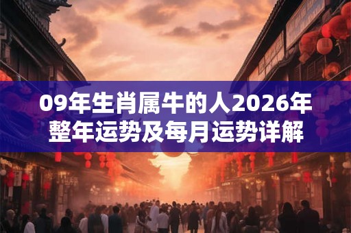 09年生肖属牛的人2026年整年运势及每月运势详解