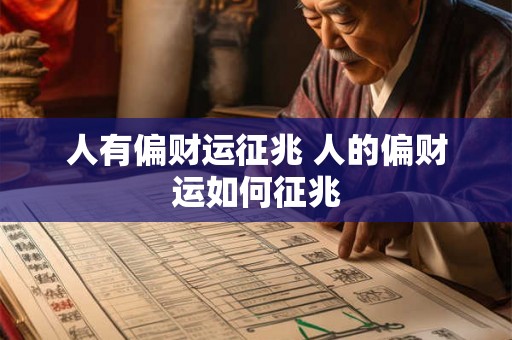 人有偏财运征兆 人的偏财运如何征兆