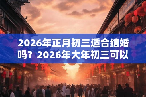 2026年正月初三适合结婚吗？2026年大年初三可以办婚礼吗？