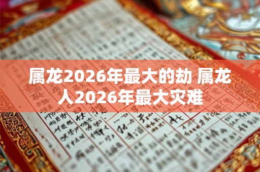 属龙2026年最大的劫 属龙人2026年最大灾难