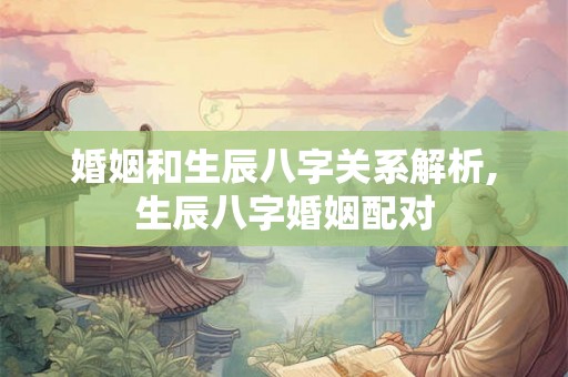 婚姻和生辰八字关系解析,生辰八字婚姻配对