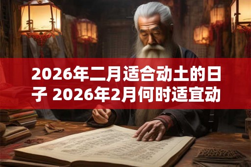 2026年二月适合动土的日子 2026年2月何时适宜动土 2026年二月适合动土的日子 2026年2月何时适宜动土