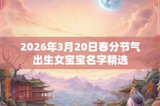 2026年3月20日春分节气出生女宝宝名字精选