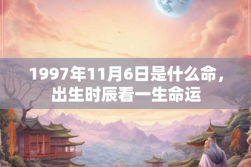 1997年11月6日是什么命,出生时辰看一生命运 1997年11月6日是什么命,出生时辰看一生命运