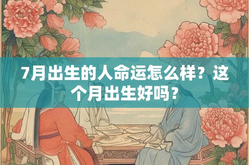 7月出生的人命运怎么样？这个月出生好吗？