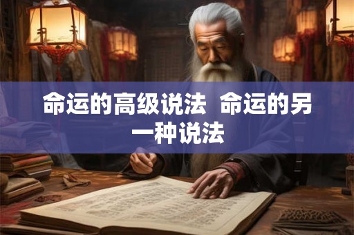 命运的高级说法  命运的另一种说法