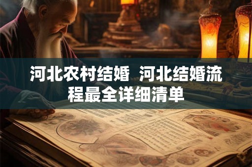 河北农村结婚  河北结婚流程最全详细清单