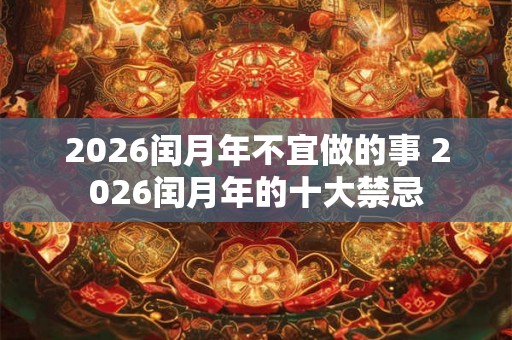 2026闰月年不宜做的事 2026闰月年的十大禁忌