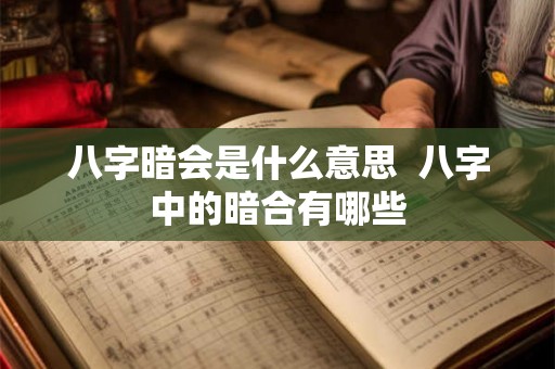 八字暗会是什么意思  八字中的暗合有哪些