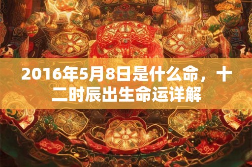 2016年5月8日是什么命，十二时辰出生命运详解