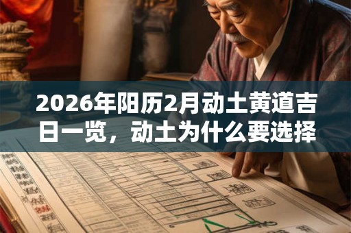 2026年阳历2月动土黄道吉日一览，动土为什么要选择吉日？