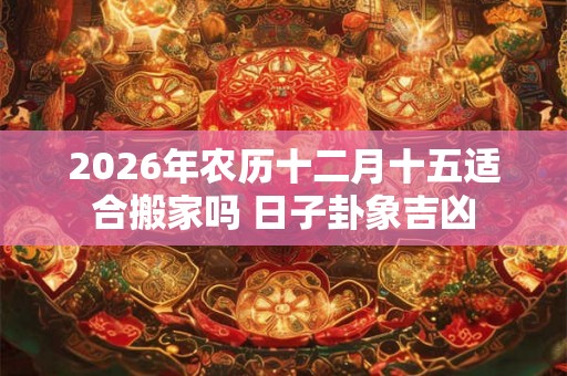 2026年农历十二月十五适合搬家吗 日子卦象吉凶