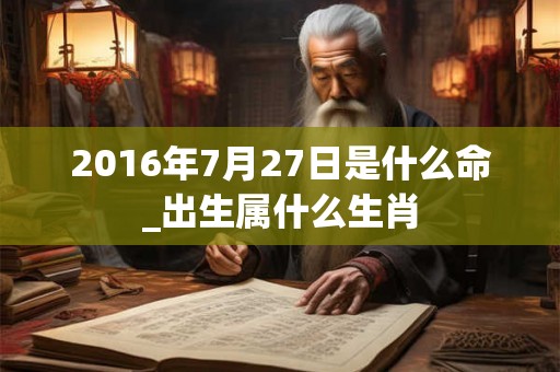2016年7月27日是什么命_出生属什么生肖