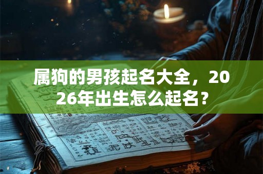 属狗的男孩起名大全，2026年出生怎么起名？