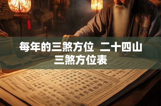 每年的三煞方位 二十四山三煞方位表 每年的三煞方位 二十四山三煞方位表