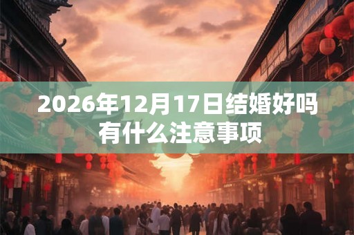 2026年12月17日结婚好吗 有什么注意事项