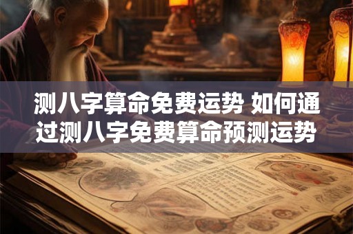 测八字算命免费运势 如何通过测八字免费算命预测运势