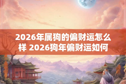 2026年属狗的偏财运怎么样 2026狗年偏财运如何