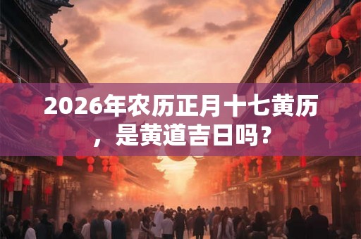 2026年农历正月十七黄历，是黄道吉日吗？