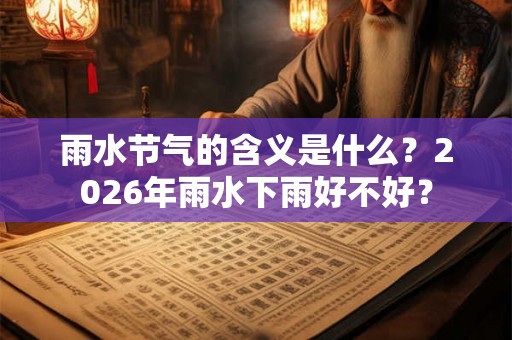 雨水节气的含义是什么?2026年雨水下雨好不好? 雨水节气的含义是什么?2026年雨水下雨好不好?