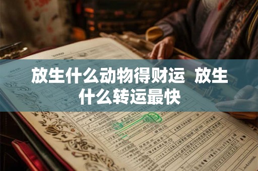 放生什么动物得财运  放生什么转运最快