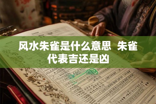 风水朱雀是什么意思  朱雀代表吉还是凶