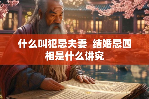 什么叫犯忌夫妻 结婚忌四相是什么讲究 什么叫犯忌夫妻 结婚忌四相是什么讲究