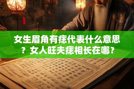 女生眉角有痣代表什么意思？女人旺夫痣相长在哪？