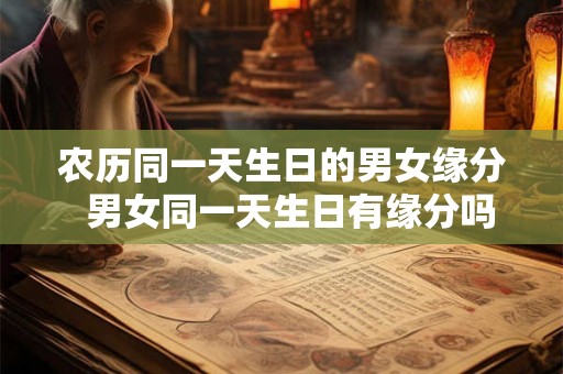 农历同一天生日的男女缘分  男女同一天生日有缘分吗
