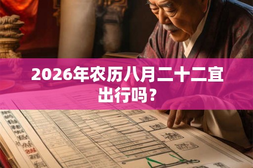 2026年农历八月二十二宜出行吗？
