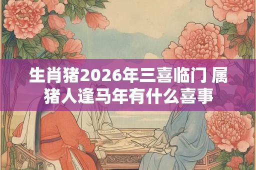 生肖猪2026年三喜临门 属猪人逢马年有什么喜事