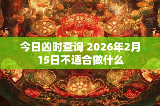 今日凶时查询 2026年2月15日不适合做什么