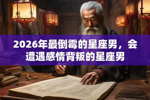 2026年最倒霉的星座男，会遭遇感情背叛的星座男