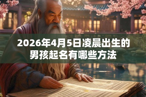 2026年4月5日凌晨出生的男孩起名有哪些方法