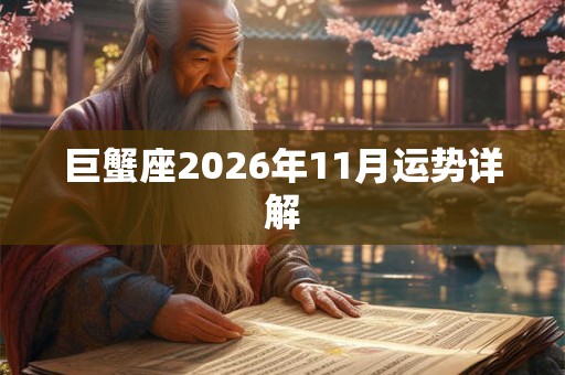 巨蟹座2026年11月运势详解
