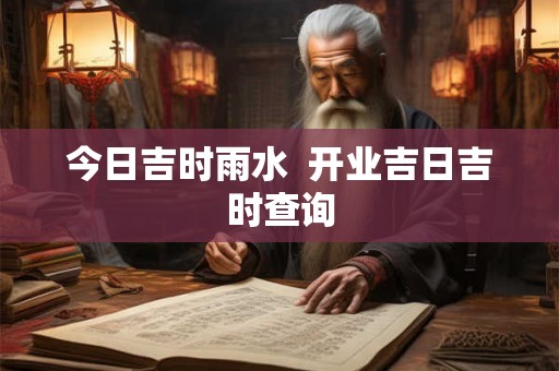 今日吉时雨水  开业吉日吉时查询