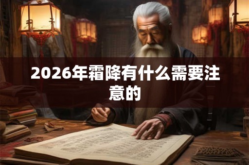 2026年霜降有什么需要注意的