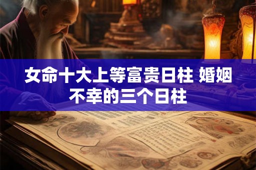 女命十大上等富贵日柱 婚姻不幸的三个日柱